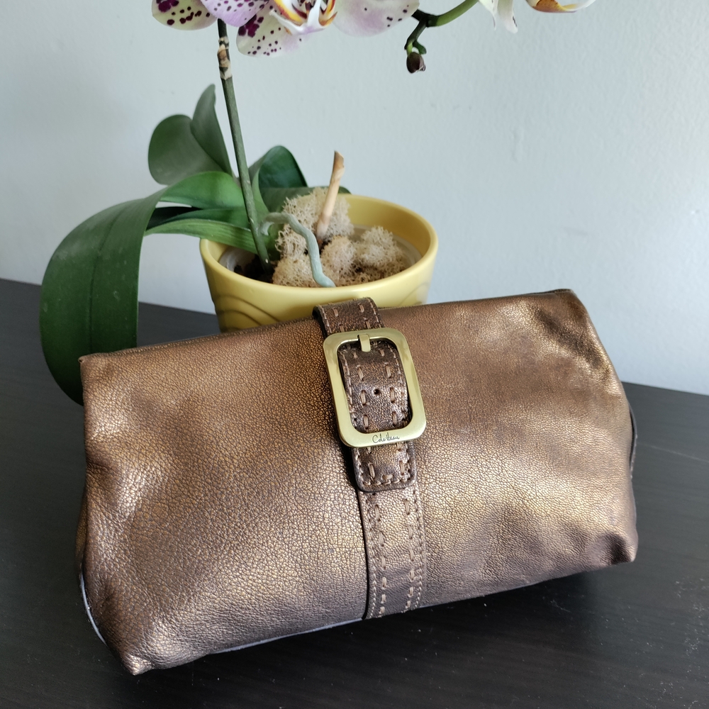 Cole Haan Brown Metallic Leather Clutch - New With Tag